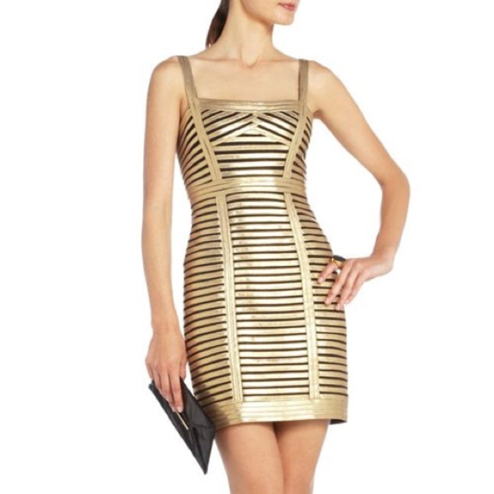 Herve Leger 2018 Beret Strip Cocktail Dress